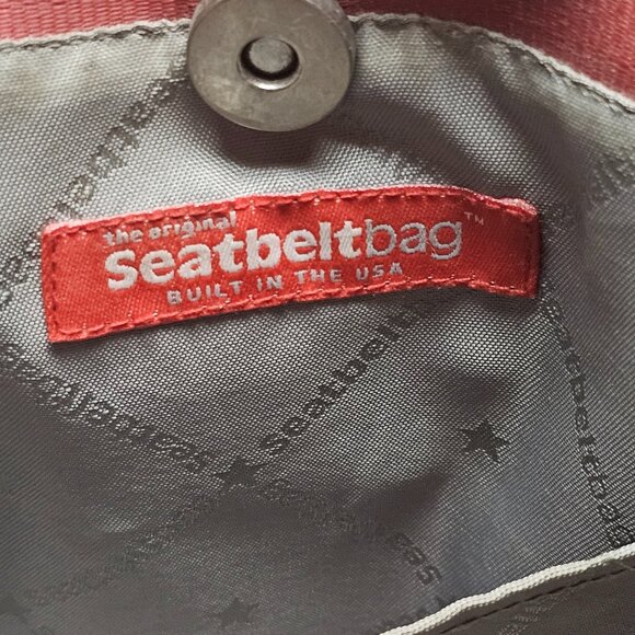 Harveys Seatbelt Dark Red Woven Small Tote Vintage Y2K Purse Shoulder Bag - Picture 9 of 14